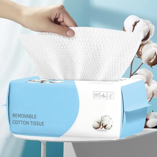 Gentle & Eco-Friendly: 100 Count Biodegradable Disposable Face Towels for Sensitive Skin
